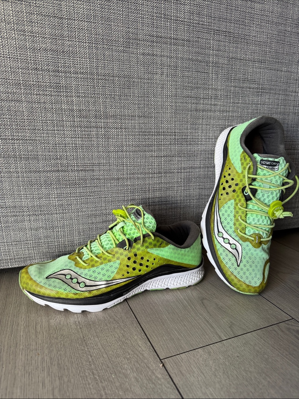 Saucony Women’s Neon Green Mesh Running Shoes